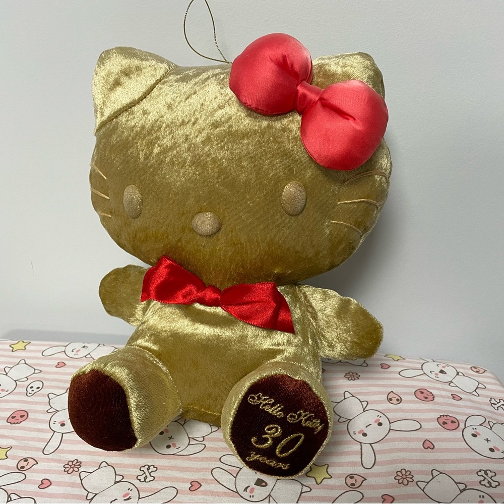 Hello Kitty 30th Anniv Gold Plush Toy Music Box Sanrio Birthday Sega